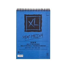 Giấy vẽ màu nước XL Mix Media đóng quyển size A4 300gsm 25 tờ chuyên vẽ màu nước, acrylic, gouache