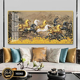 Tranh Treo Tường Tráng Gương Mã Đáo Thành Công. Thuận Buồm Xuôi Gió Cao Cấp Treo Phòng Khách , Phòng làm Việc, Tặng Kèm Đinh Treo Không Cần Khoan Tường H1