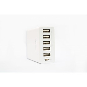 Cốc Sạc Pisen Type-C+5 Port USB Wall Charger - Hàng chính hãng