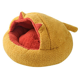 Semi Enclosed Cat Sleeping Bed Cave Comfortable Kennel Fleece Pet Bed for Cats Small Dogs