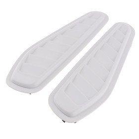 2 Pieces Air Flow Intake Turbo Bonnet Hood Side Vent Grille Cover White