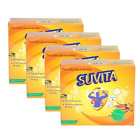 Combo 4 Hộp SUVITA - Đạm Bổ giúp bồi bổ sức khỏe, tăng cường sức đề kháng , sử dụng Cho Người Làm Việc Qúa Sức (Hộp 10 vỉ x 10 viên)