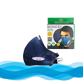 Combo 02 Mặt Nạ - Khẩu trang than hoạt tính NeoVision NeoMask NC95 đạt chuẩn N95 (Thun qua gáy-Có hộp) - Chống bụi siêu mịn PM2.5, lọc khuẩn BFE >95% (Được cấp bởi Nelson Lab), kháng khuẩn, chống giọt bắn có thể giặt tái sử dụng nhiều lần- Xanh đậm