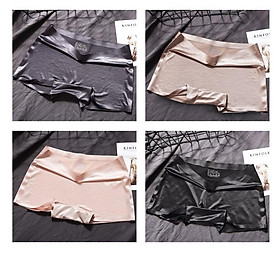 Quần Lót Cho Nữ Nylon Boyshort Quần Lót Nữ Quần Lót Giữa Eo Nữ Quần Ngắn Màu Trơn 4 Miếng Gợi Cảm Lụa Ice quần Lót Boxer - M