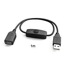 Đồng bộ hóa dữ liệu 0,5/1m Dây nối dài USB 2.0 Cáp nối dài USB có công tắc BẬT TẮT Đèn báo LED cho Raspberry Pi PC Quạt USB Đèn LED