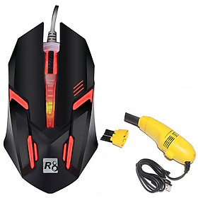 Mua Combo Chuột Chuyên Game R8 1602 Đèn Led Đa màu + Tặng Kèm Máy Hút Bụi Mini - HÀNG CHÍNH HÃNG