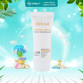 Kem chống nắng kiềm dầu Sidumi Invisible Shield Daily Sun Cream nâng tone dưỡng trắng da SPF 50 PA+++ 40ml SDM601