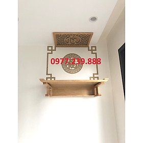 Mua bàn thờ gỗ sồi 69cm kèm chữ  viền   chắn khói