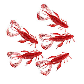 5pcs Shrimp Shaped Soft Baits Life-like Crayfish Lures for Saltwater Freshwater Fishing