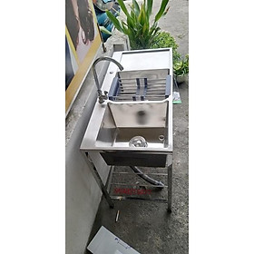 Mua CHẬU RỬA CHÉN INOX ĐÚC 2 HỐ BÀN CHỜ CÓ CHÂN ĐẾ