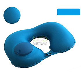 Mua Gối Ngủ Chữ U Văn Phòng Du Lịch Bằng Hơi Có Dụng Cụ Bơm Ấn Tự Động Tiện Lợi Có Thể Xếp Gọn Kích cỡ 46x29cm