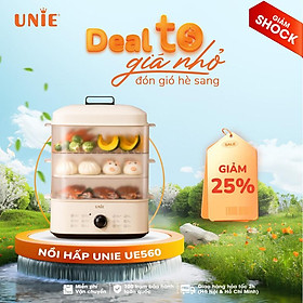 Nồi hấp 3 tầng UNIE UE560,dung tích 18l,công suất 850w,12 tính năng siêu tiện lợn,thiết kế trang nhã cao cấp,dễ vệ sinh- HÀNG CHÍNH HÃNG