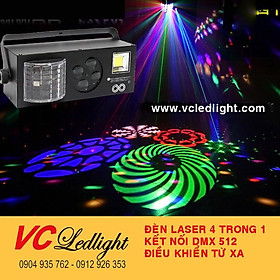 ĐÈN LASER 4 IN 1 CÓ CHẾ ĐỘ CHỚP, ĐÈN EFFECT VÀ ĐIỀU KHIỂN TỪ XA