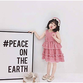 Đầm Công Chúa Kẻ Hồng Đỏ Tiệm Công Chúa Nhỏ Váy Kẻ Caro Hồng Xinh xắn