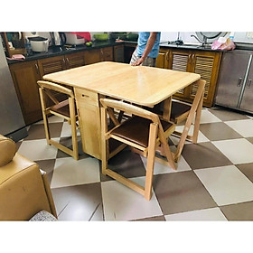 Mua Bàn Ăn Thông Minh Gấp Gọn Gỗ Sồi Tự Nhiên ( Bộ 4 Ghế )