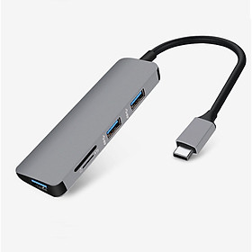 Hình ảnh HUB Type C To 3 x USB 3.0 & SD/TF card (063) - Màu Ngẫu Nhiên  DRU - Hàng Chính Hãng