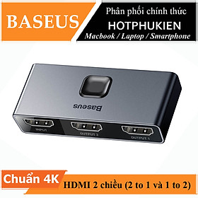 Hub thiết bị chia cổng HDMI 2 chiều hỗ trợ trình chiếu chuẩn 4K hiệu Baseus Matrix HDMI Splitter cho Macbook / Laptop (2 đầu vào ra 1 màn hình, 1 đầu vào ra 2 màn hình) - hàng nhập khẩu