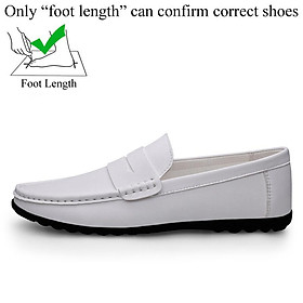 LCRTZKG Men's Casual Leather Loafers Men's Loafers Giày Mocasines Hombre Mocassini Trắng Đen Chống Trượt Kích Thước Cộng Với Vận Chuyển Trực Tiếp Miễn Phí