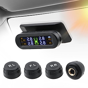 Hình ảnh sách Hệ thống giám sát áp suất lốp xe hơi TPMS 4 cảm biến ngoài sử dụng năng lượng mặt trời