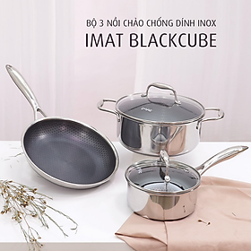 Bộ 3 nồi chảo iMat Blackcube đa năng