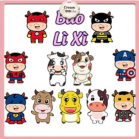 Bao Lì Xì 2021 Tân Sửu Hoạt Hình Chibi Đủ Mẫu Bìa Cứng Chuẩn Loại 1