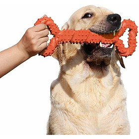 Đồ chơi chó bền 33 cm đồ chơi nhai bằng gỗ mun trong hình xương với thiết kế lồi để làm sạch răng và massage của nướu mạnh mẽ và tương tác