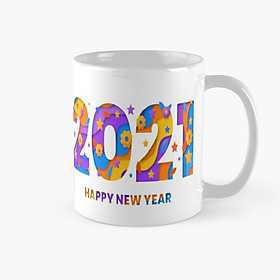 Cốc Happy new year 2021 cốc sứ lưu niệm đẹp
