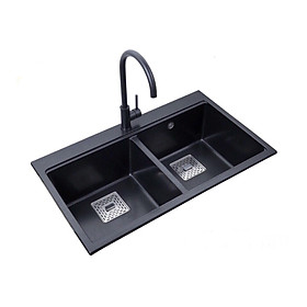 Mua Chậu rửa chén bát đá đen 2 hố 800 x 470