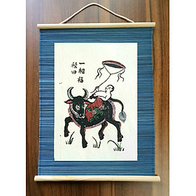 Mua Tranh Đông Hồ Chăn trâu thả diều - Tranh khắc gỗ dân gian - Dong Ho folk woodcut painting