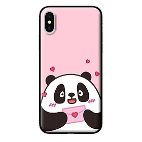 Ốp in cho iPhone XS MAX Panda Nền Hồng - Hàng chính hãng