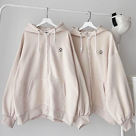 Áo KHOÁC Hoodie Thêu Mặt Cười 3 Màu Nam Nữ Ulzzang Unisex