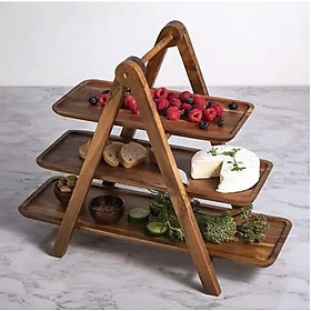 Khay Gỗ Đựng Thức Ăn Trang Trí Bàn Tiệc Serving Cascading Tray 3F