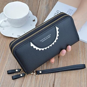 Ví nữ cầm tay G0048 kiểu dáng 2 khóa kéo tiện dụng chất liệu da cao cấp bền đẹp