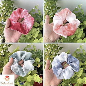 Cột tóc vải scrunchies màu loang