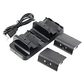 Portable Dual Charger Station USB Charging Base With 2 Battery For Xbox One