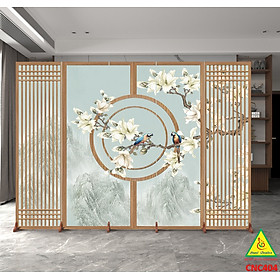 Mua Bình phong gỗ khung tranh cắt CNC cho phòng khách  nhà bếp  nhà hàng  spa CNC404 - Nội thất lắp ráp Viendong Adv