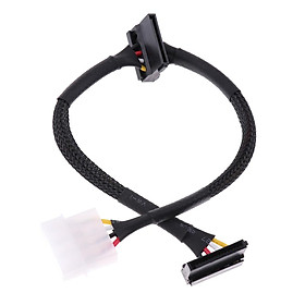 24-Inch 4-Pin Molex Male to 2 15-Pin SATA II Female Power Cable Net Jacket