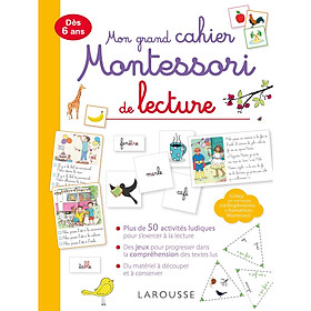 Ảnh bìa Sách đọc tiếng Pháp: Mon grand cahier Montessori de lecture Từ 4 tuổi