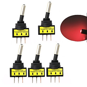 5pcs12V 20A LED Light OFF/ON SPST Toggle Rocker Switch 3Pin for Car Motorcycle Auto
