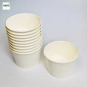 Mua Tô Giấy Trắng Trơn 500ML Kèm Nắp Bằng Đựng Thức Ăn  Cháo  Soup  Salad (Set 50 Tô)