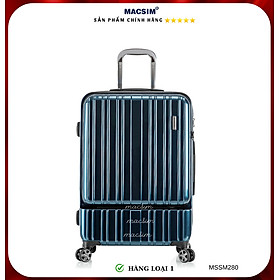 Vali cao cấp Macsim Smooire MSSM280 cỡ 20 inch màu đỏ-xanh bóng-vàng gold - Hàng loại 1
