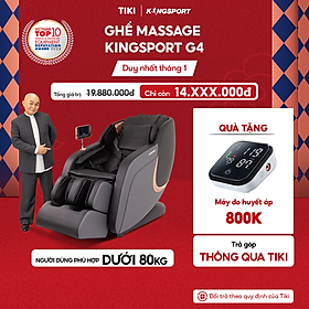 Ghế massage KINGSPORT Standard G4 con lăn di chuyển cổ vai, thiết kế hiện đại 2024, túi khí massage tay dài