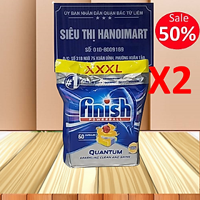 Combo 2 túi Viên rửa bát Finish Quantum 12 in 1 loại 60 viên ( 60X2=120 Tabs )