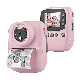 Portable Kids Instant Print Camera Digital Video Camera 1080P 18MP 2.3Inch Screen with Photo Frames Sticker Hanging Rope