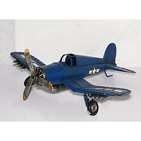 Mô hình máy bay cổ điển kim loại trưng bày/ Vintage Metal Airplane Handmade Decoration (1904E-7971)