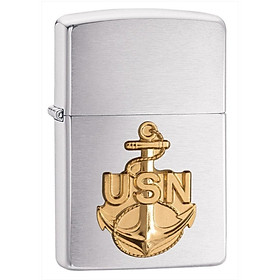 Bật Lửa Zippo US Navy Anchor Emblem Brushed Chrome 280ANC