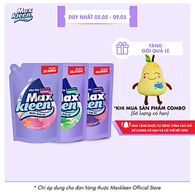 Combo 3 Túi Nước Giặt Xả Maxkleen 2.4kg/túi: 1 Hương Hoa nắng + 1 Hương Vườn sớm mai + 1 Hương Huyền diệu