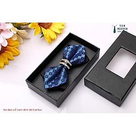 Nơ chú rể, MC, ca sỹ - Nơ cánh nhọn cao cấp đính đá Full box