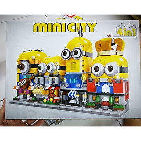 Bộ đồ chơi phụ kiện xây dựng các tòa nhà cho Thành phố thu nhỏ của búp bê Minion và những người bạn (mẫu ngẫu nhiên)