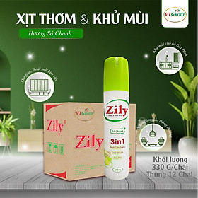 Xịt Thơm & Khử Mùi Zily 300g (20 Chai/Thùng) - Tặng 1 chai Nước lau sàn Rick 4.7Kg